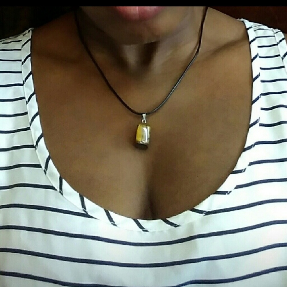 Tiger eye Natural Stone Crystal Stone  Necklace - Picture 3 of 5